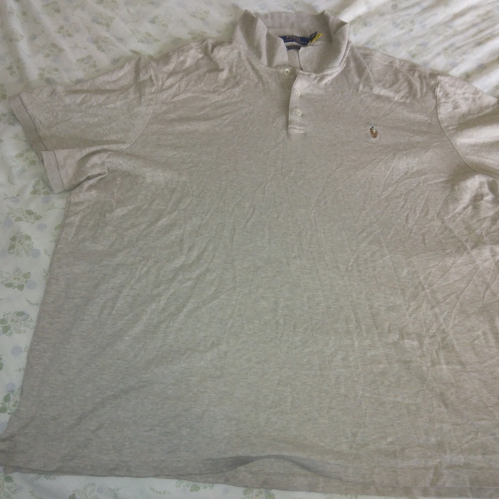 Polo by Ralph Lauren Men's Polo Shirt - Light Gray